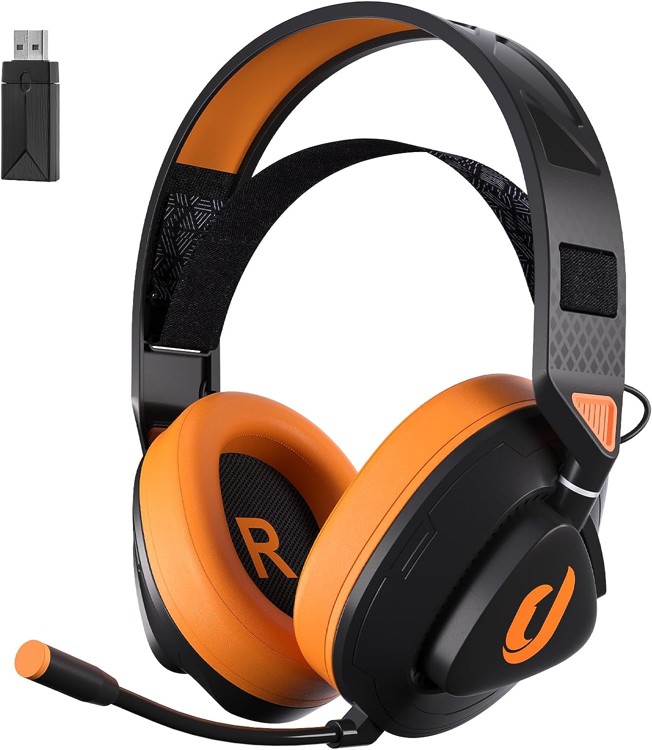Jeecoo G90 Wireless Gaming Headset - Lightweight Comfort with Suspension Headband, Superb Sound Detachable Mic, Low-Latency Bluetooth 2.4G Wireless Gaming Headphones - PS4 PS5 PC Laptops Compatible