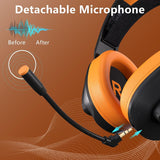 Jeecoo G90 Wireless Gaming Headset - Lightweight Comfort with Suspension Headband, Superb Sound Detachable Mic, Low-Latency Bluetooth 2.4G Wireless Gaming Headphones - PS4 PS5 PC Laptops Compatible