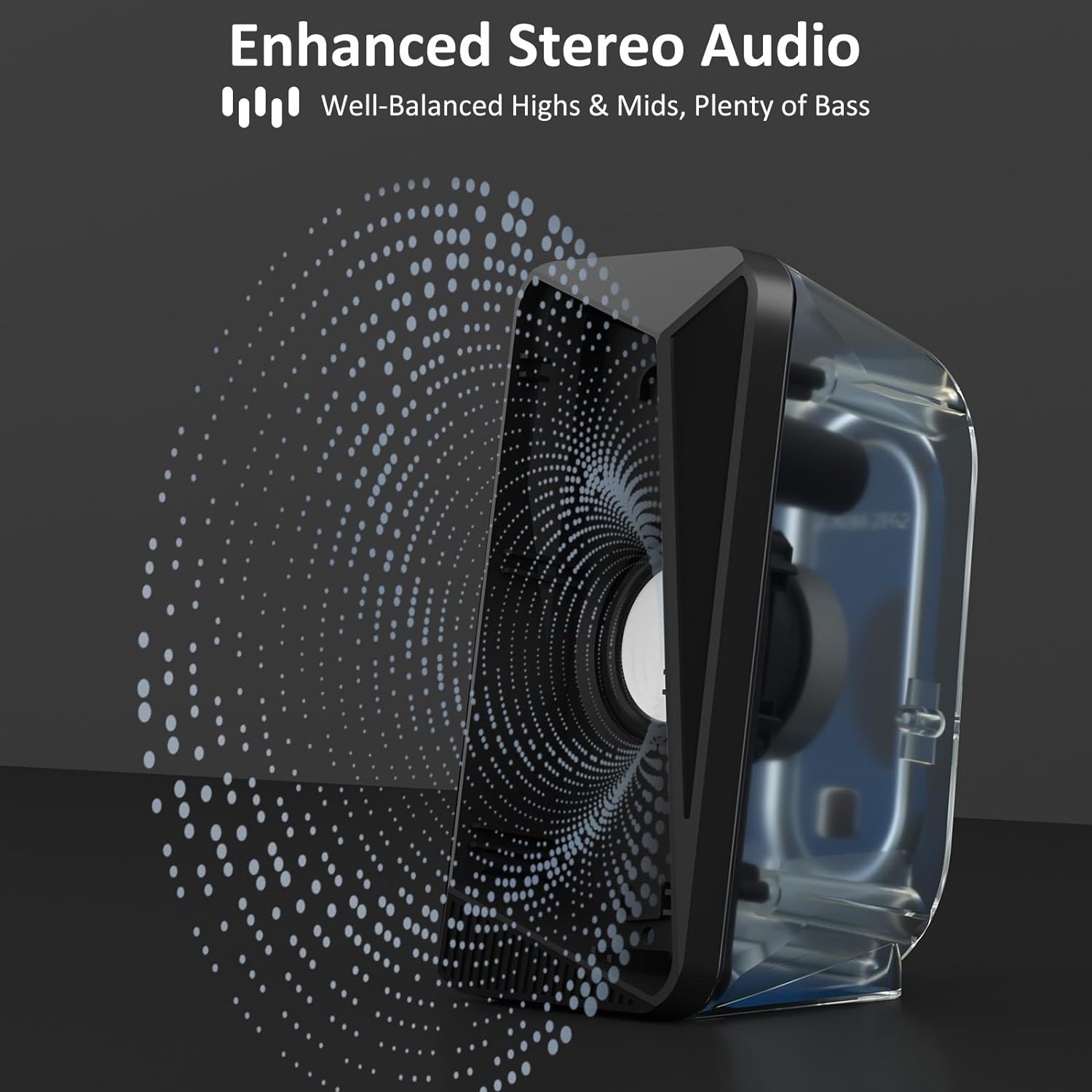 Jeecoo M40 Computer Speakers Desktop PC Gaming Speakers for Monitor - Enhanced Stereo Sound, RGB Pulsing & Led Flame, Wired Handy Control - Bluetooth & 3.5mm AUX for Laptops Game Consoles Smartphones