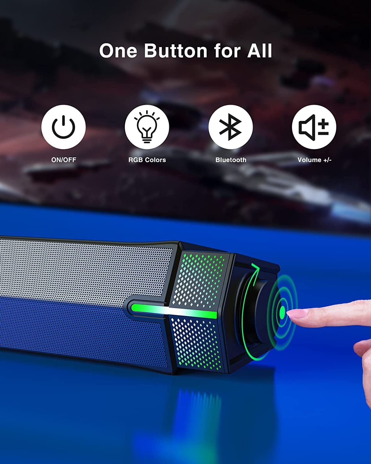 Jeecoo M20 Computer Speakers for PC Desktop Monitor, Bluetooth V5.3 PC Sound Bar - Wired USB-Powered, Superb Stereo Sound, with Gradient RGB Lighting - Combine/Separate to Customize Your Desk
