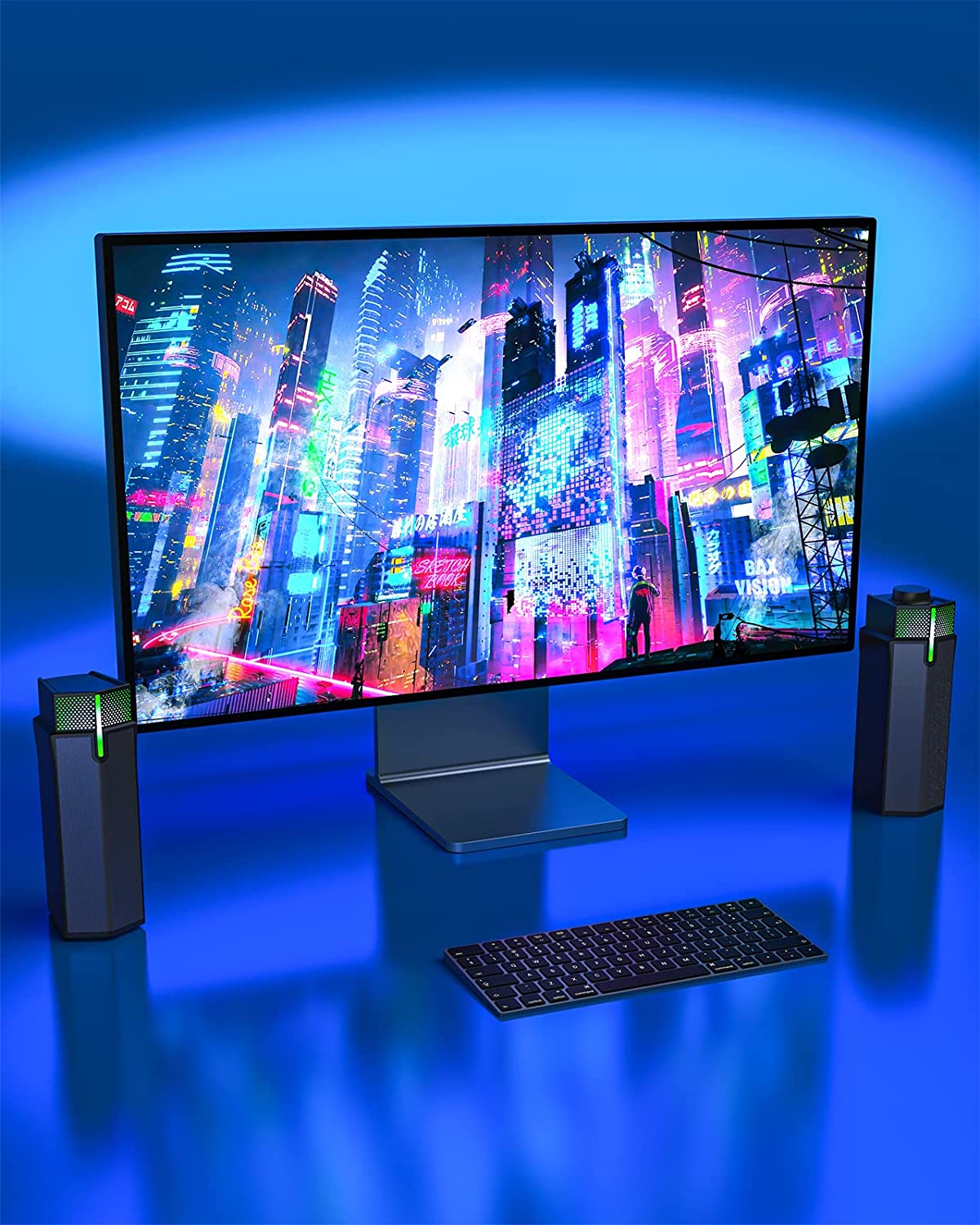 Jeecoo M20 Computer Speakers for PC Desktop Monitor, Bluetooth V5.3 PC  Sound Bar - Wired USB-Powered, Superb Stereo Sound, with Gradient RGB  Lighting
